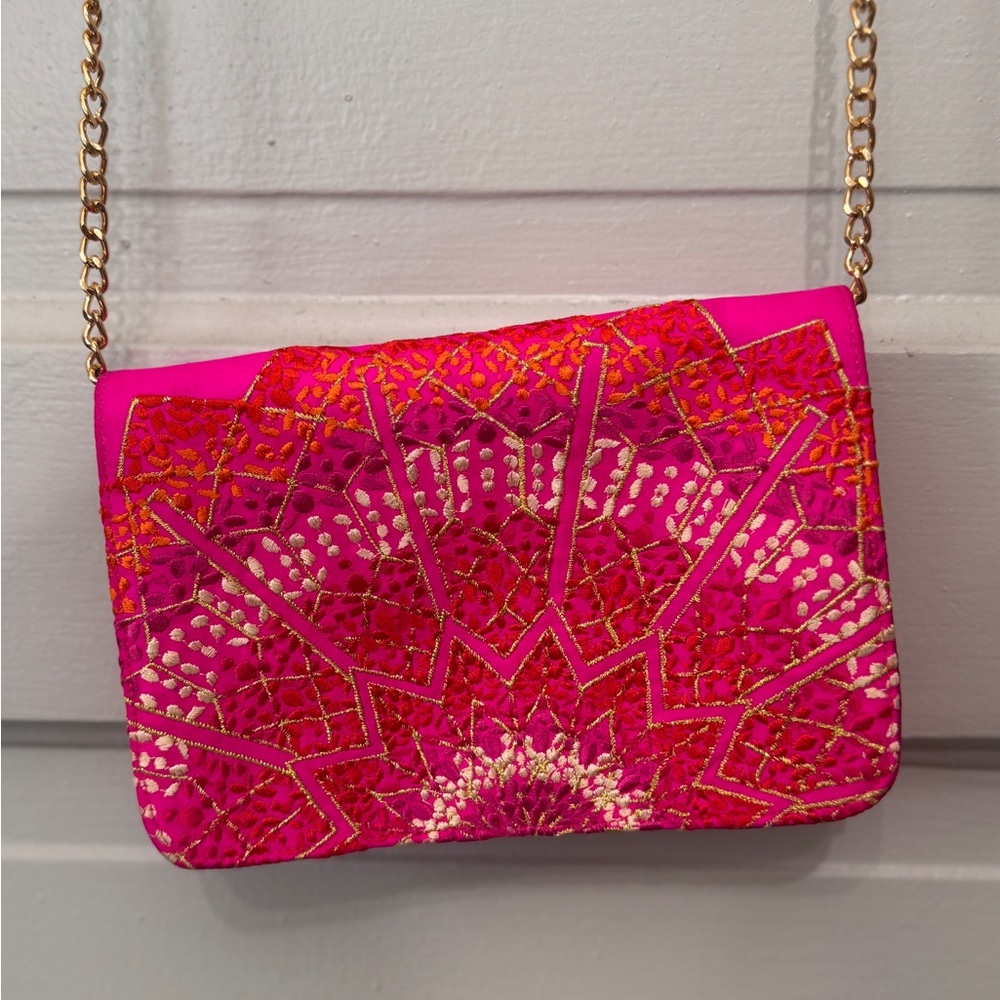 Francesca's Collections NWOT Pink and Gold Crossbody Bag